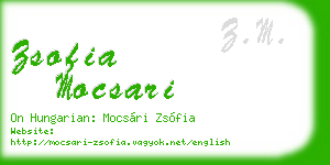 zsofia mocsari business card