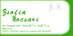 zsofia mocsari business card